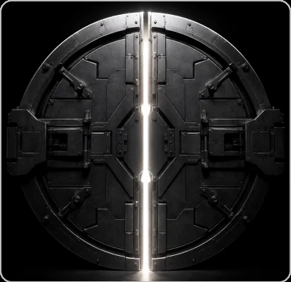 A sealed vault door