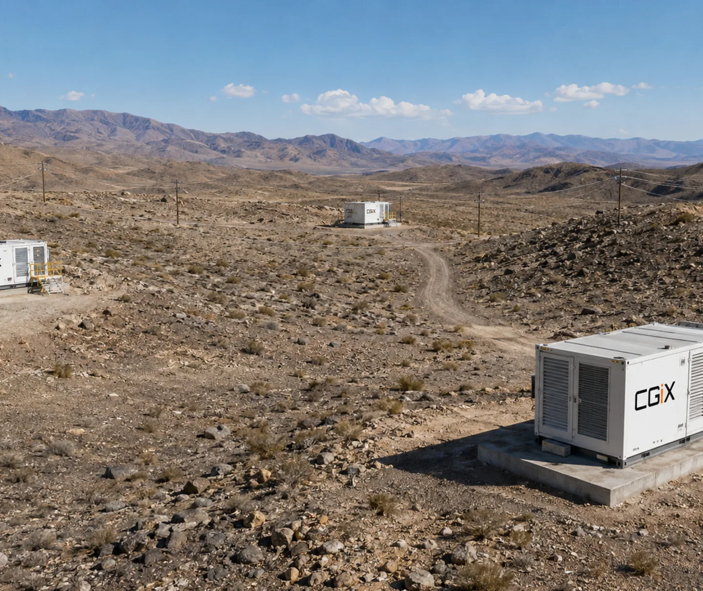CGiX units distributed across open desert