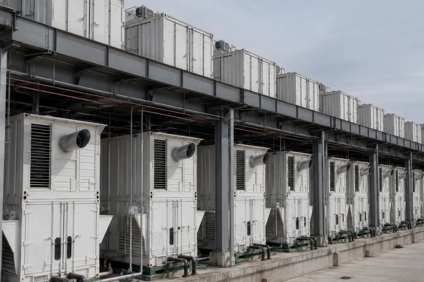 A row of CGiX modular units on a powered site